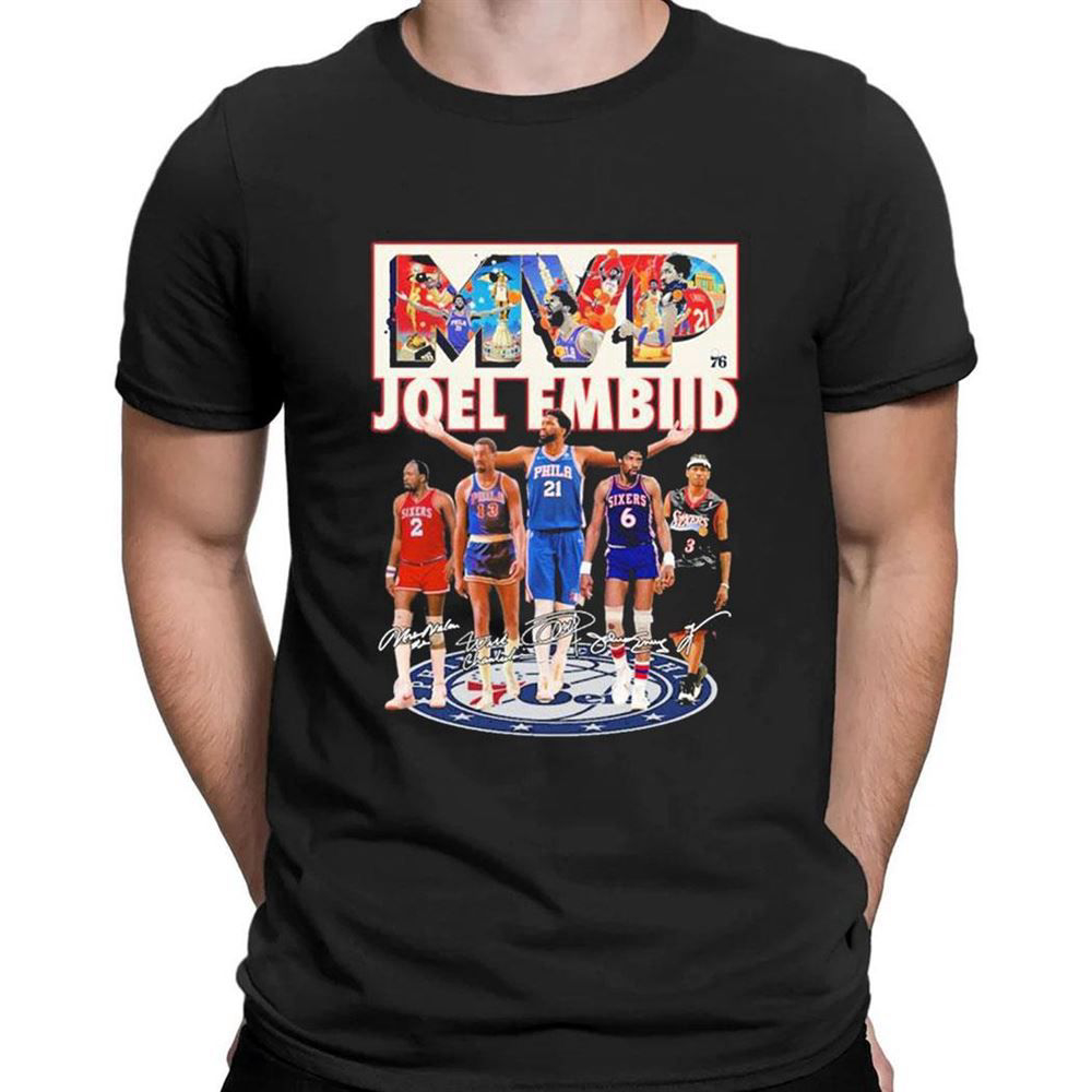 Joel Embiid Philadelphia 76ers Mvp Signatures T-shirt For Fans