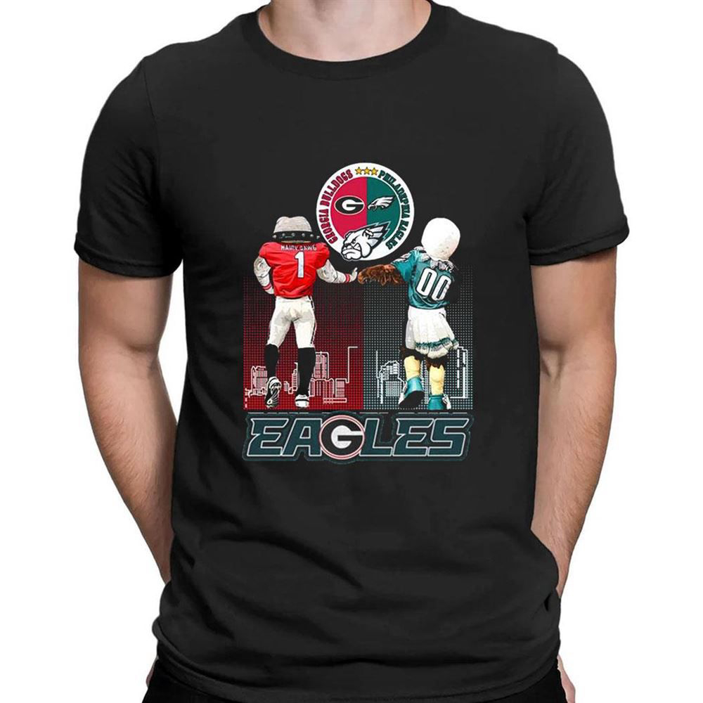 Georgia Eagles Hairy Dawg Georgia Bulldogs And Swoop Philadelphia Eagles T-shirt For Fans