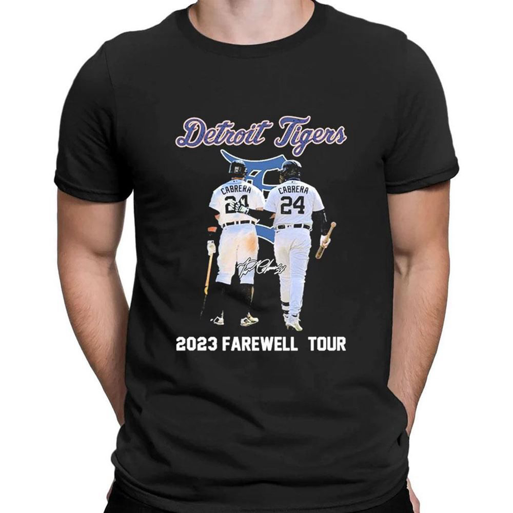 24 Miguel Cabrera Detroit Tigers 2023 Farewell Tour Signature T-shirt For Fans