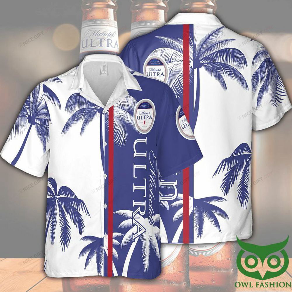 Michelob Ultra Blue And White Coconut Hawaiian Shirt For Men Women