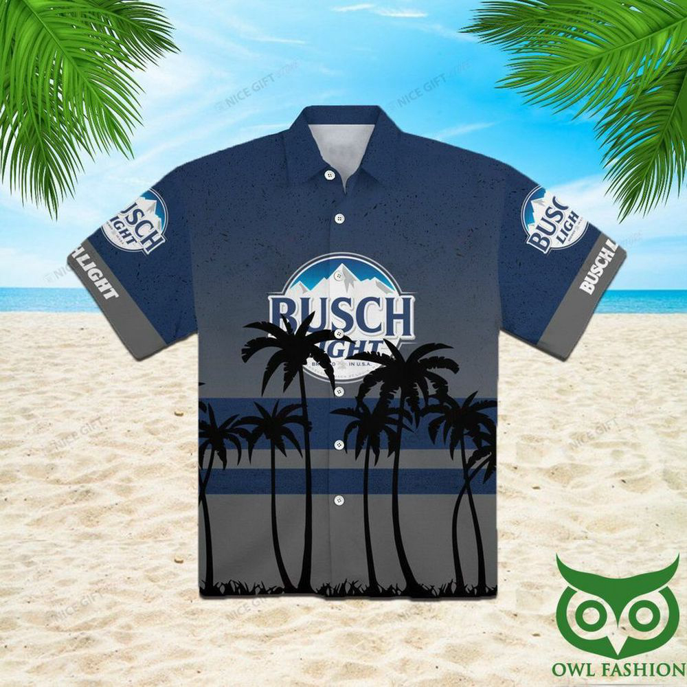 Busch Light Gradient Dark Blue Gray Hawaiian Shirt For Men Women