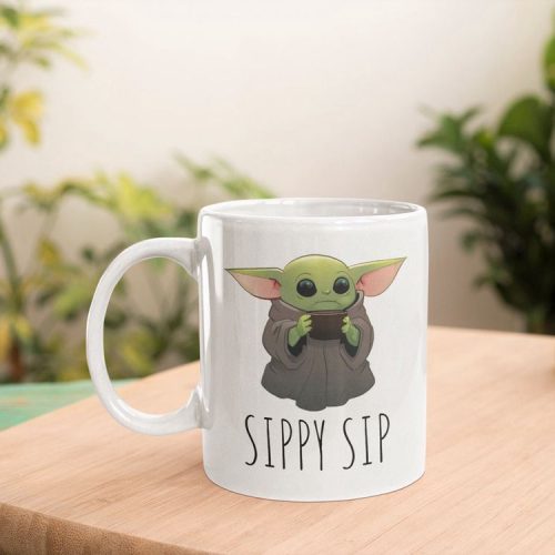 Baby Yoda Mug  ,Sippy Sip Mug, Best Yoda Gift , Baby Yoda Coffee Mug