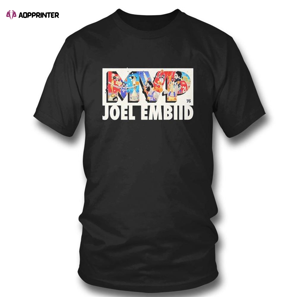 2023 Mvp Joel Embiid Philadelphia 76ers T-shirt For Fans