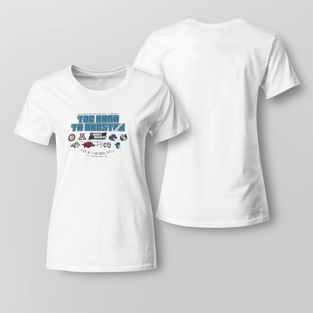 2023 Ncaa Division I Mens Basketball The Road To Houston March Madness 1st 2nd Rounds Greensboro T-shirt For Fans