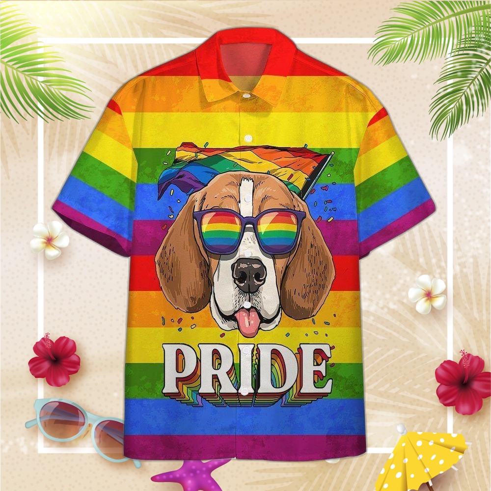 3D Im Proud And So Is My Beagle Custom Cosplay Short Sleeve Shirts Hawaiian Shirt