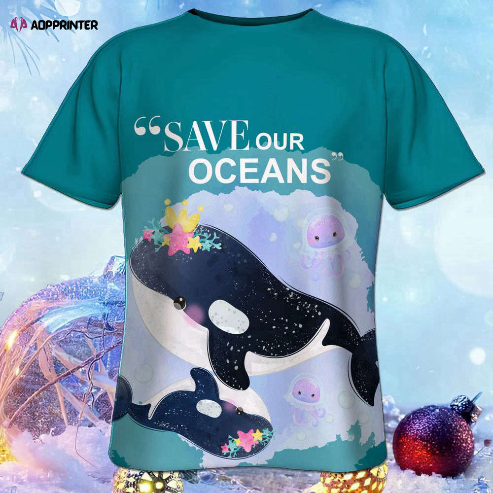 3D T-Shirt Printed Fashion Orca Men 3D Shirt