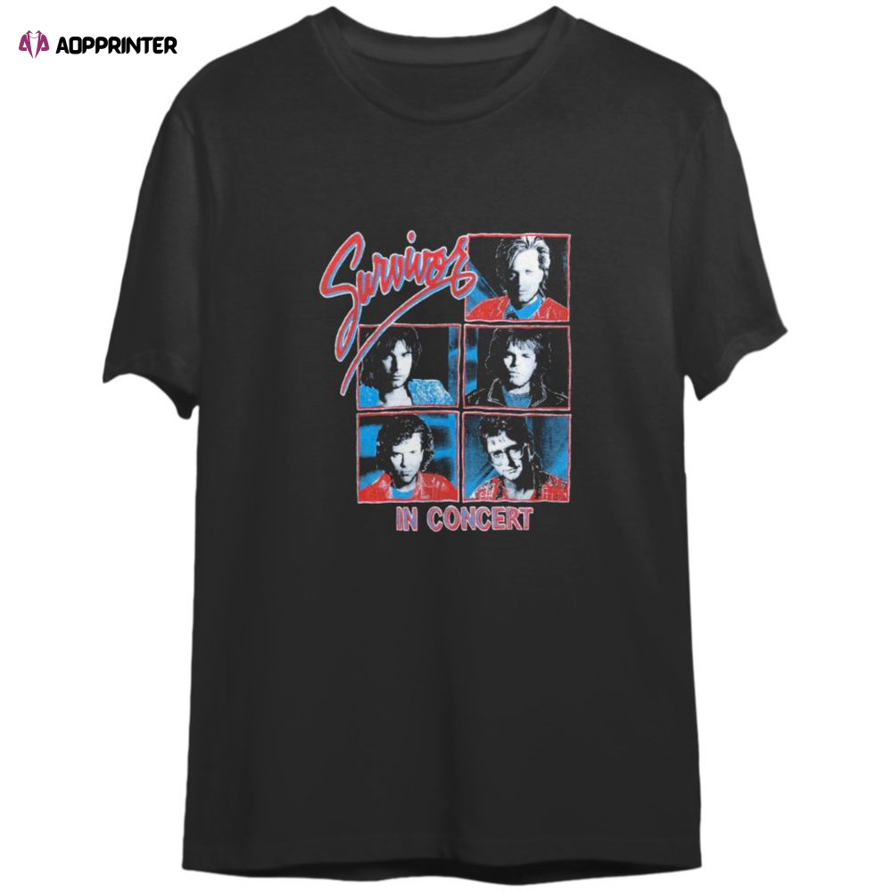80s Survivor In Concert T-Shirt, Survivor On Tour T-Shirt For Men And Women