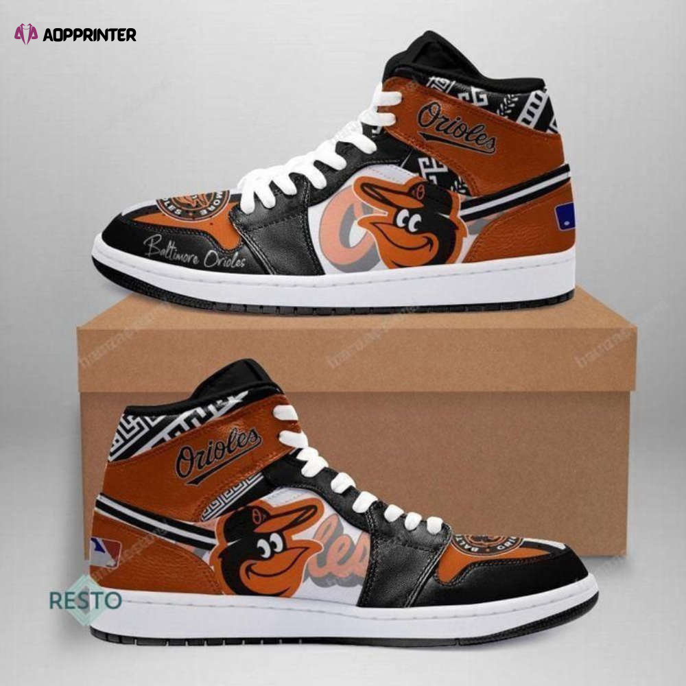 Air JD Hightop Shoes MLB Baltimore Orioles Air Jordan 1 High Sneakers For Men Women