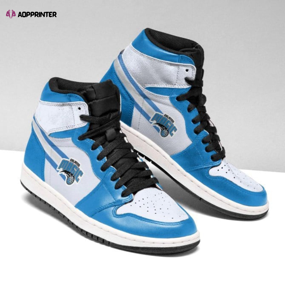 Air JD Hightop Shoes NBA Orlando Magic White Blue Air Jordan 1 High Sneakers For Men Women