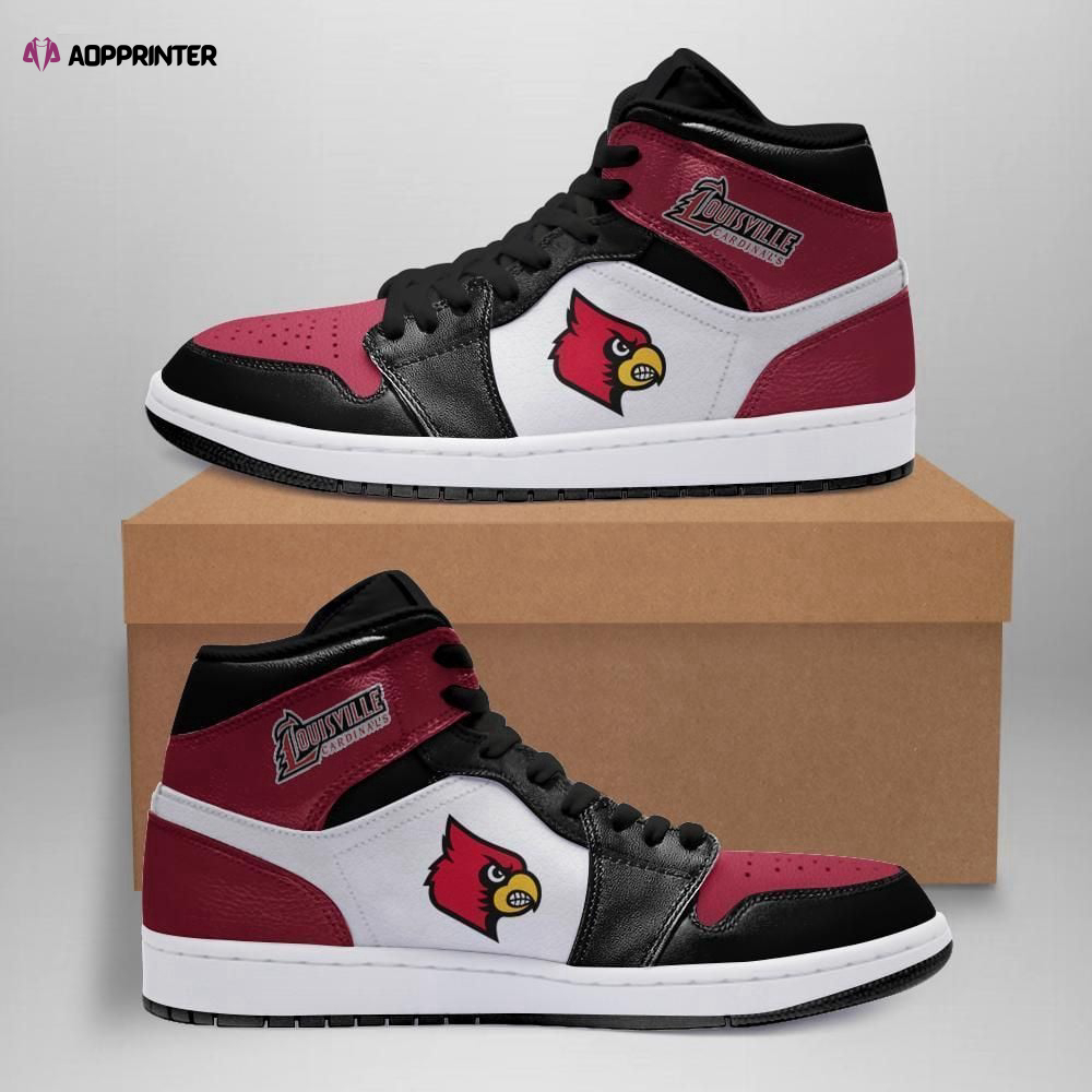 Air JD Hightop Shoes NCAA Louisville Cardinals Red Black Air Jordan 1 High Sneakers For Men Women