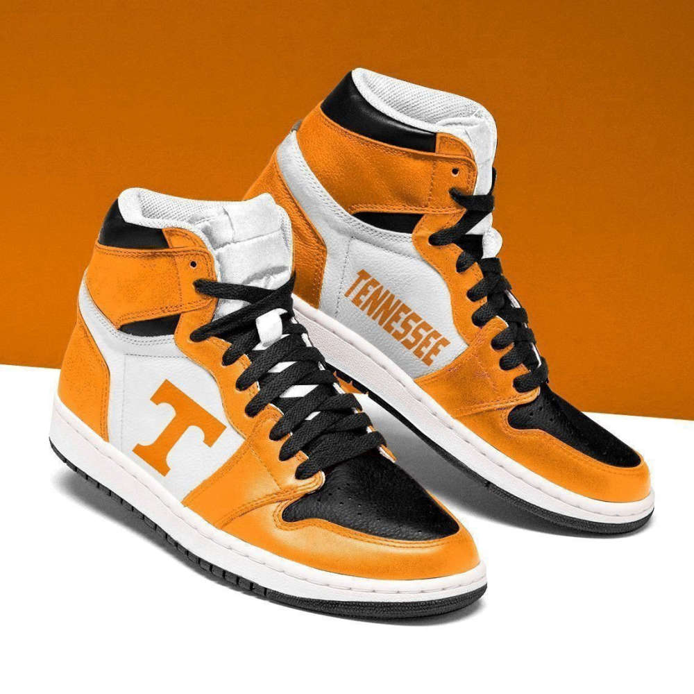 Air JD Hightop Shoes NCAA Tennessee Volunteers Orange White Air Jordan 1 High Sneakers For Men Women