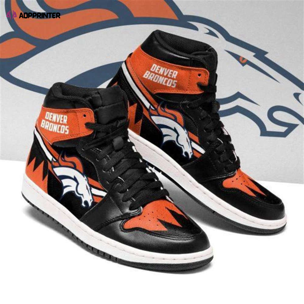 Air JD Hightop Shoes NFL Denver Broncos Orange Black Air Jordan 1 High Sneakers For Men Women