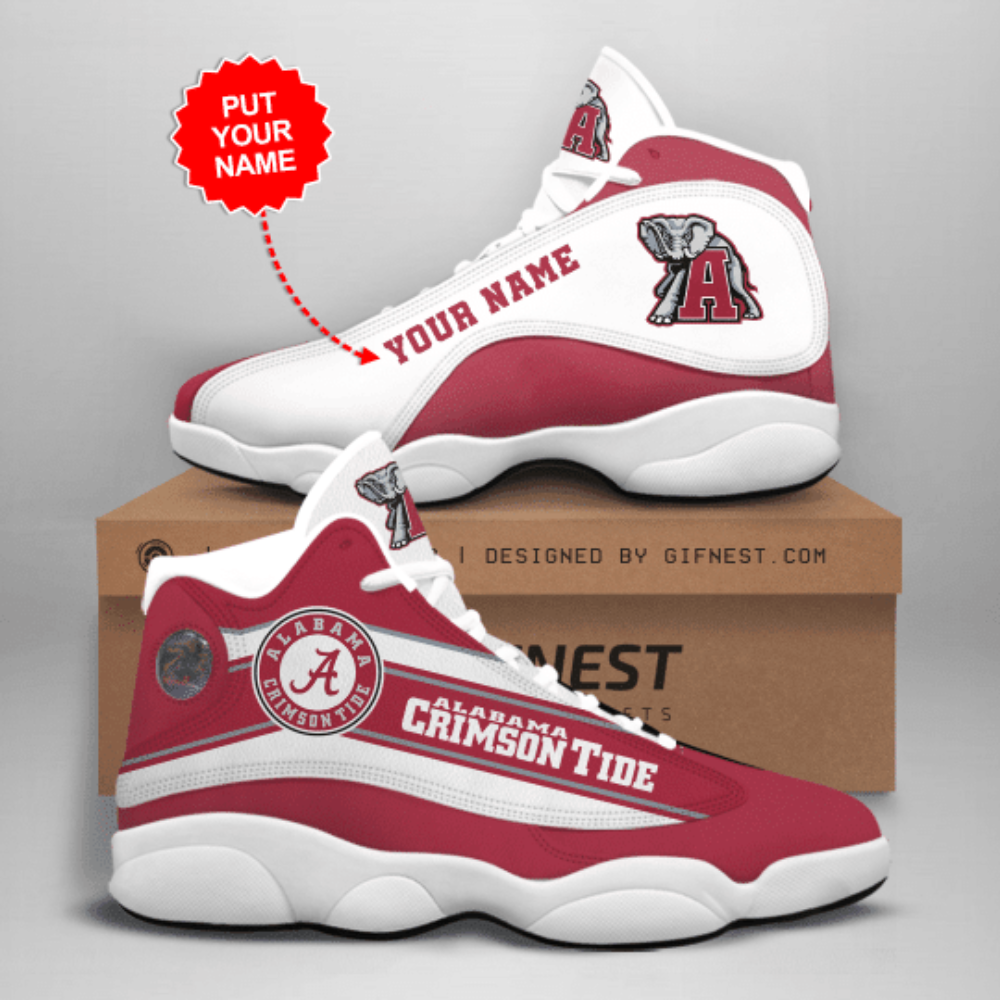 Alabama Crimson Tide Custom Name Air Jordan 13 Sneakers, Best Gift For Men And Women