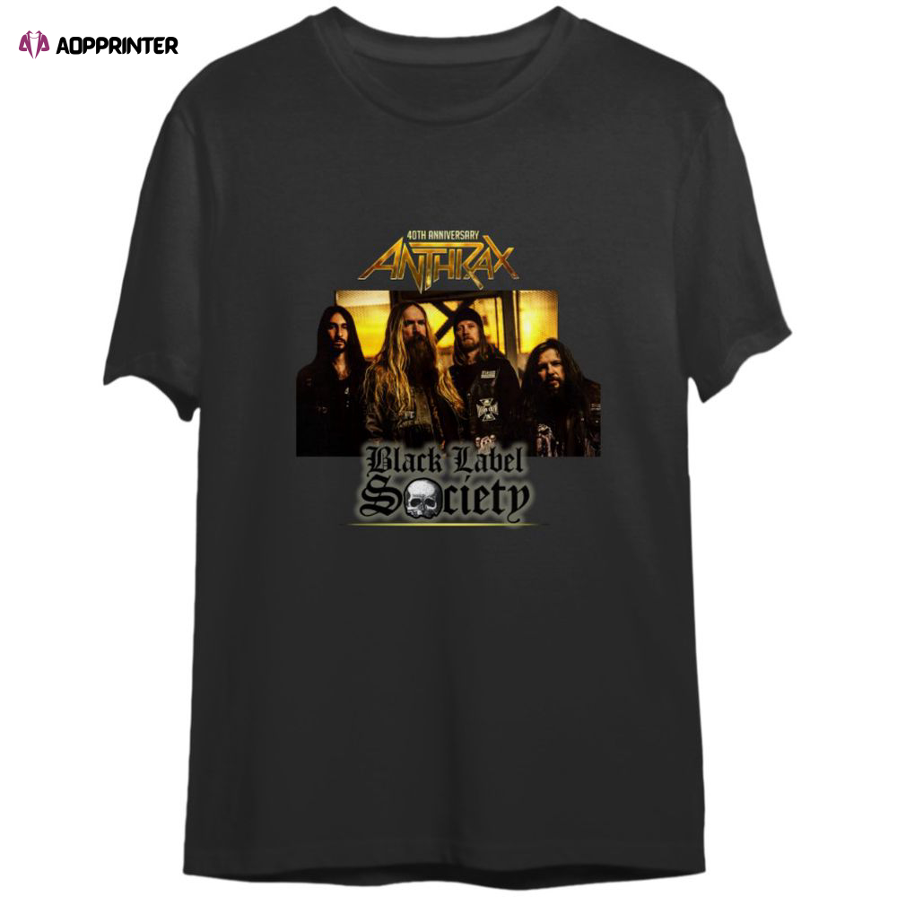 Anthrax   BIack LabeI Society Tour 2023 T-Shirt, Anthrax T-Shirt For Men And Women