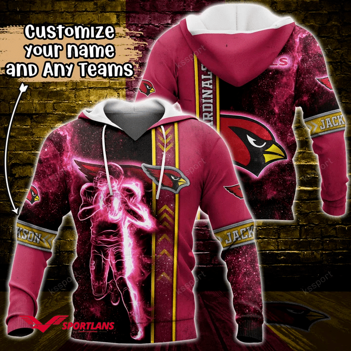 Arizona Cardinals NFL Custom Name 3D Hoodie, Gift For Men And Women