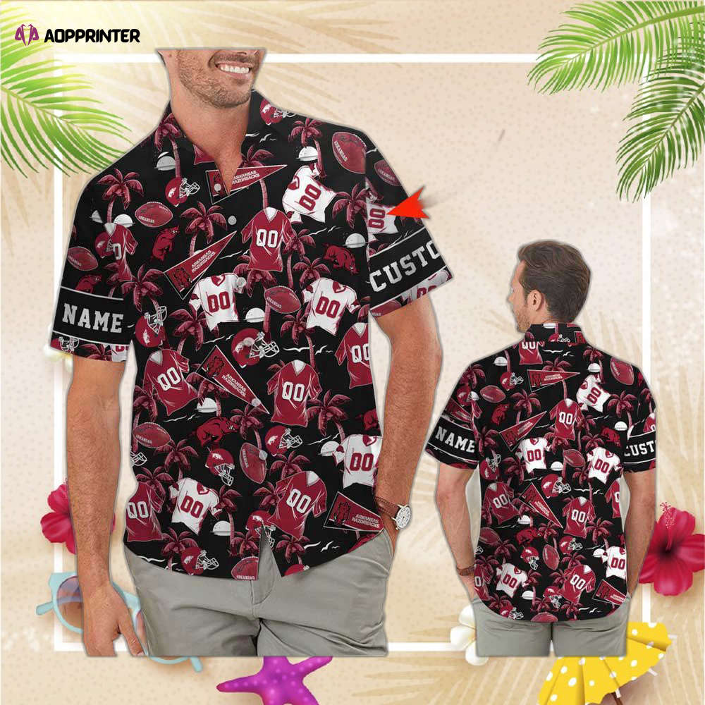 Arkansas Razorbacks Skull Hawaii Shirt Summer Button Up Shirt For Men Women