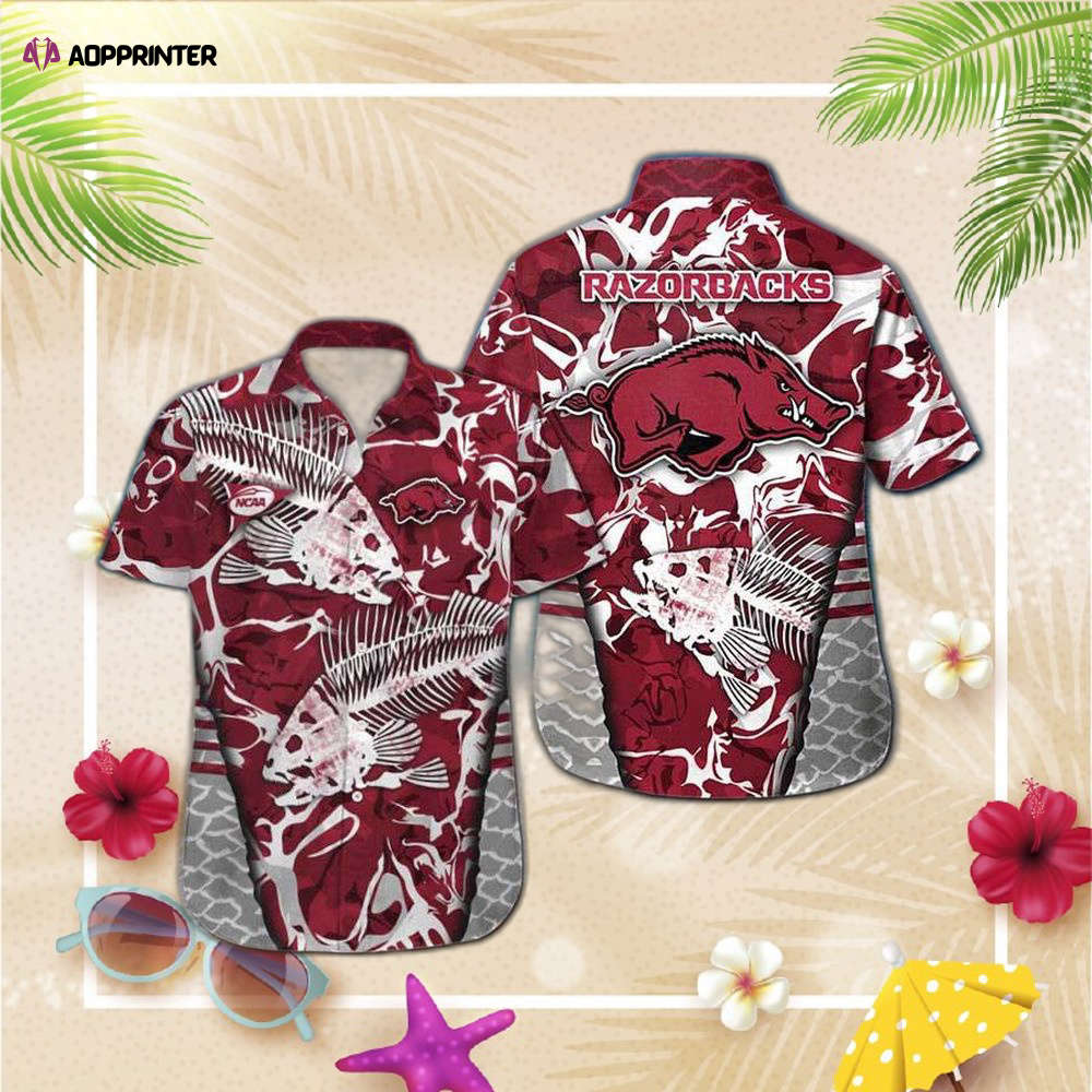 Arkansas Razorbacks Hibiscus Tropical Aloha Hawaiian Shirts