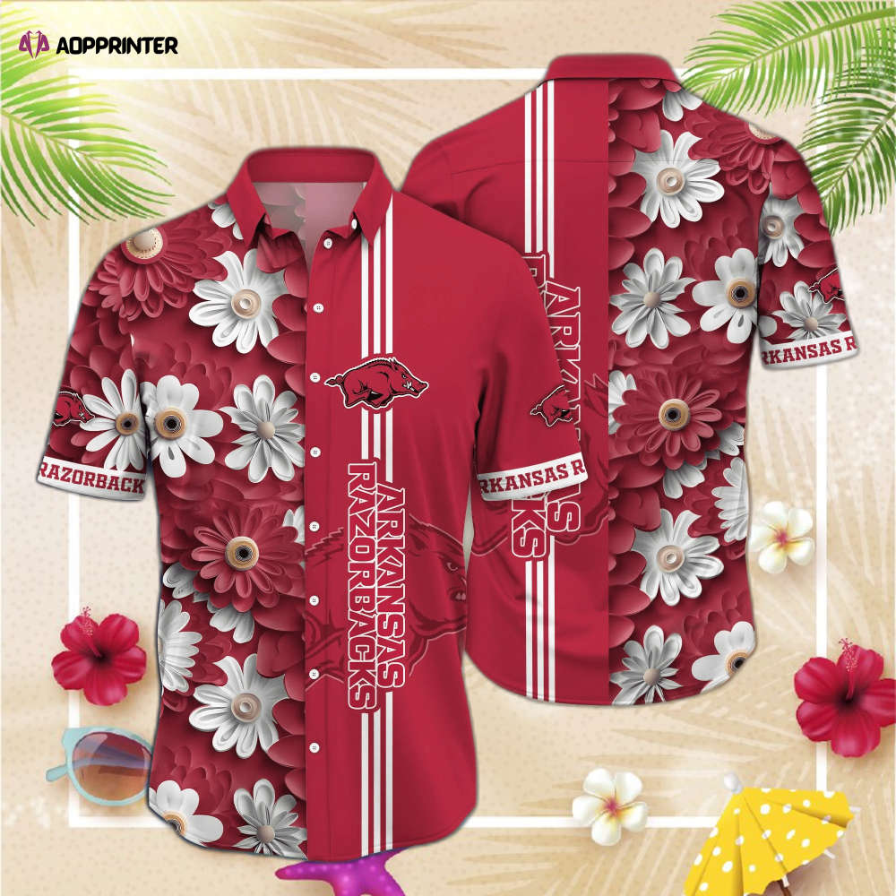 Arkansas Razorbacks Custom Name Parrot Floral Tropical Men Women Hawaii Shirt Summer Button Up Shirt For Men Women