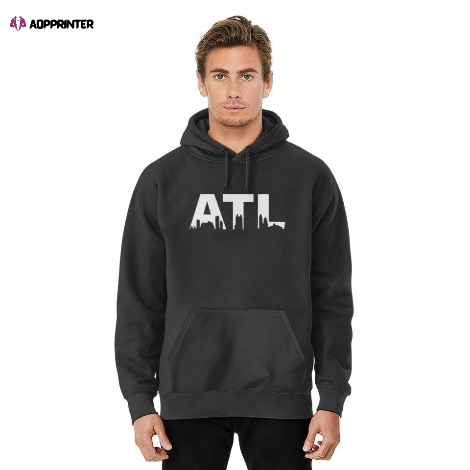 ATL White Skyline – Atlanta – Hoodie, Gift For Men And Women