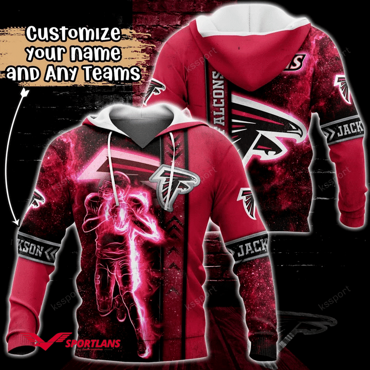 Atlanta Falcons NFL Custom Name 3D Hoodie, Gift For Men And Women