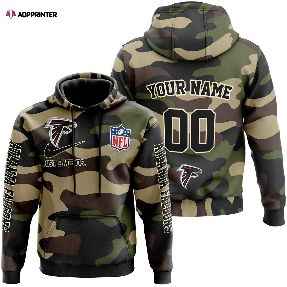 Atlanta Falcons Personalized Hoodie-Zip Hoodie Camo Style, For Men And Women