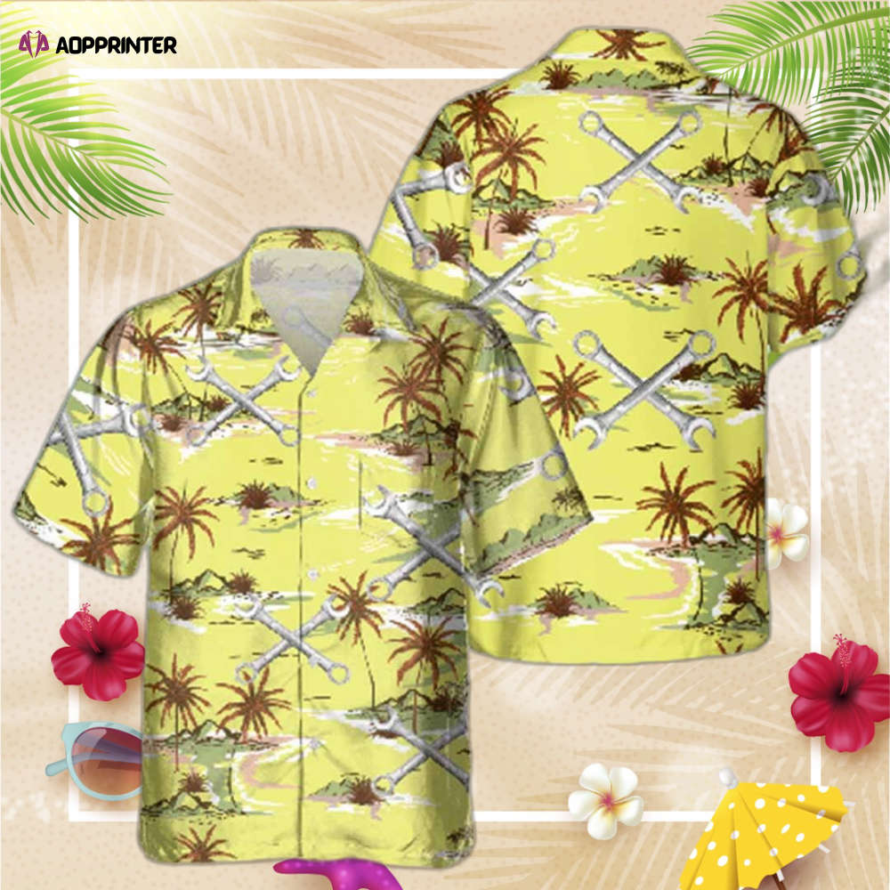 Awesome Mechanic  AOP Pocket Hawaiian Shirt, Gift For Men Women