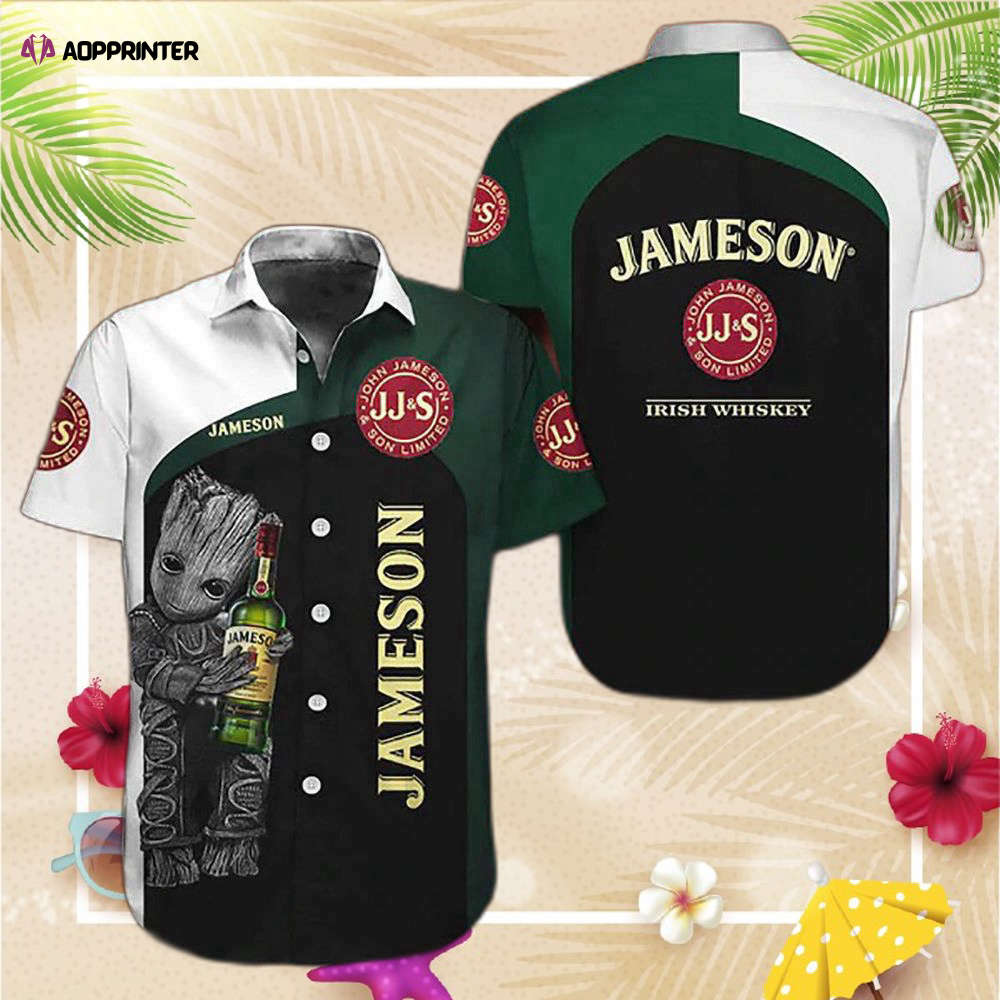 Baby Groot Jameson Whiskey Hawaiian Shirt For Men And Women