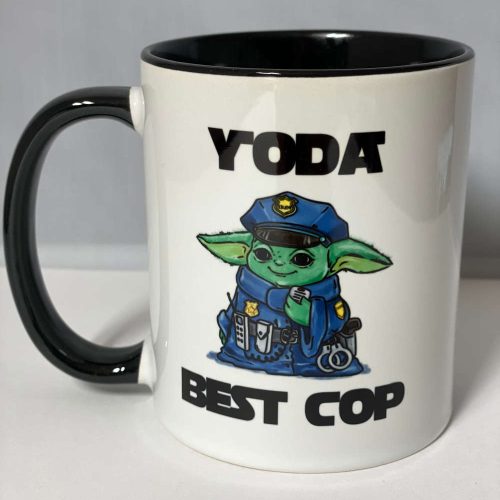 Baby Yoda Best Cop, Policeman Policewoman, Star Wars, Ceramic Mug, Gift For Him Her