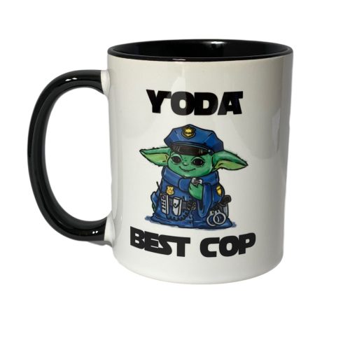 Baby Yoda Best Cop, Policeman Policewoman, Star Wars, Ceramic Mug, Gift For Him Her