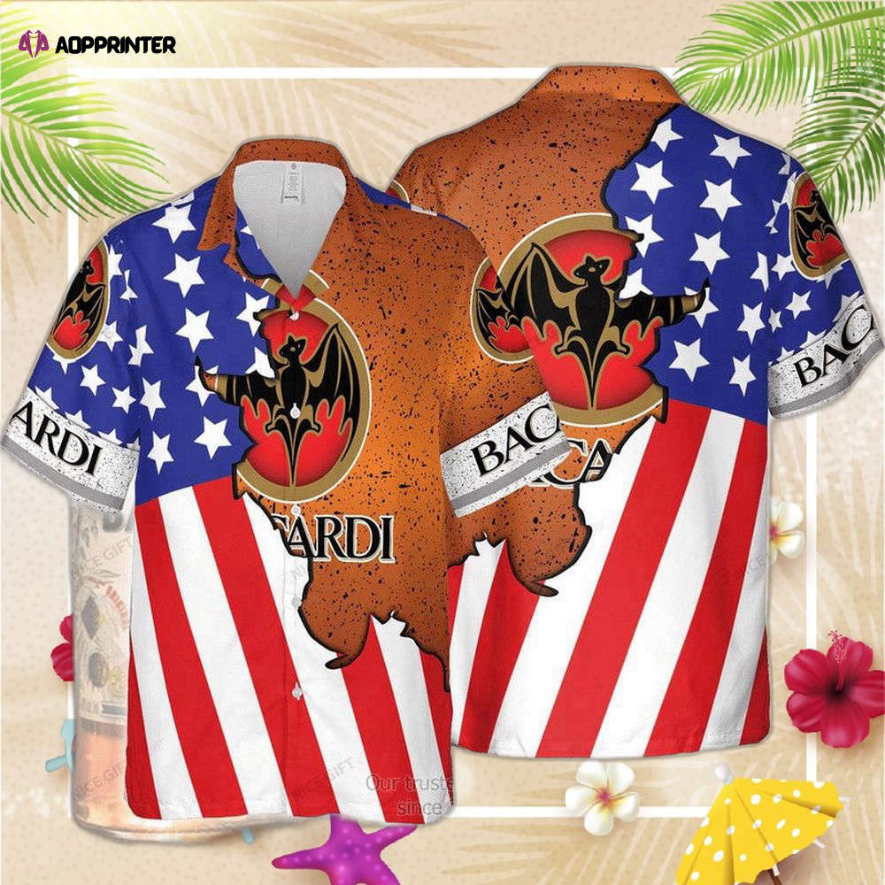 Bacardi American Flag Hawaiian Shirt For Men And Women