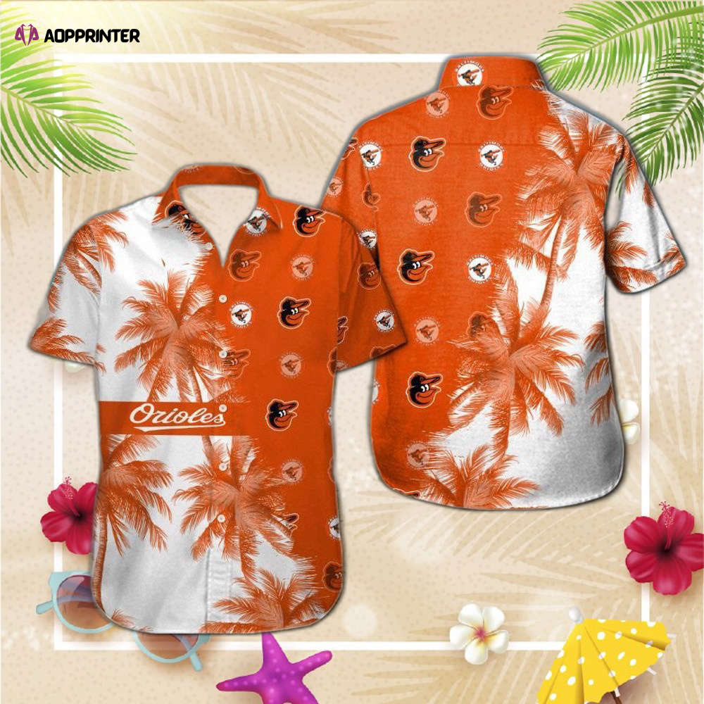 Baltimore Orioles Short Sleeve Button Up Tropical Aloha Hawaiian Shirt Set for Men Women Kids