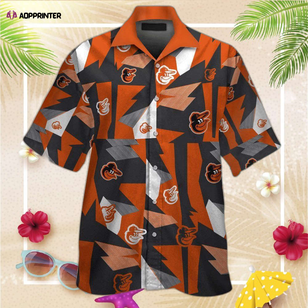 Baltimore Orioles Short Sleeve Button Up Tropical Aloha Hawaiian Shirt Set for Men Women Kids