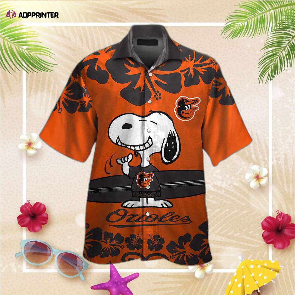 Baltimore Orioles Snoopy Hawaii Shirt Summer Button Up Shirt For Men Women