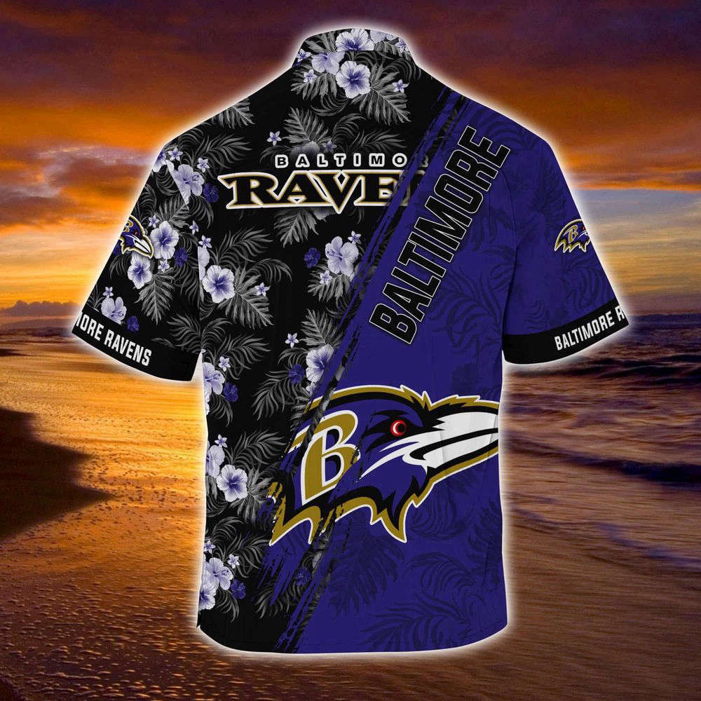 Baltimore Ravens NFL-Summer Hawaii Shirt Mickey And Floral Pattern For Sports Fans