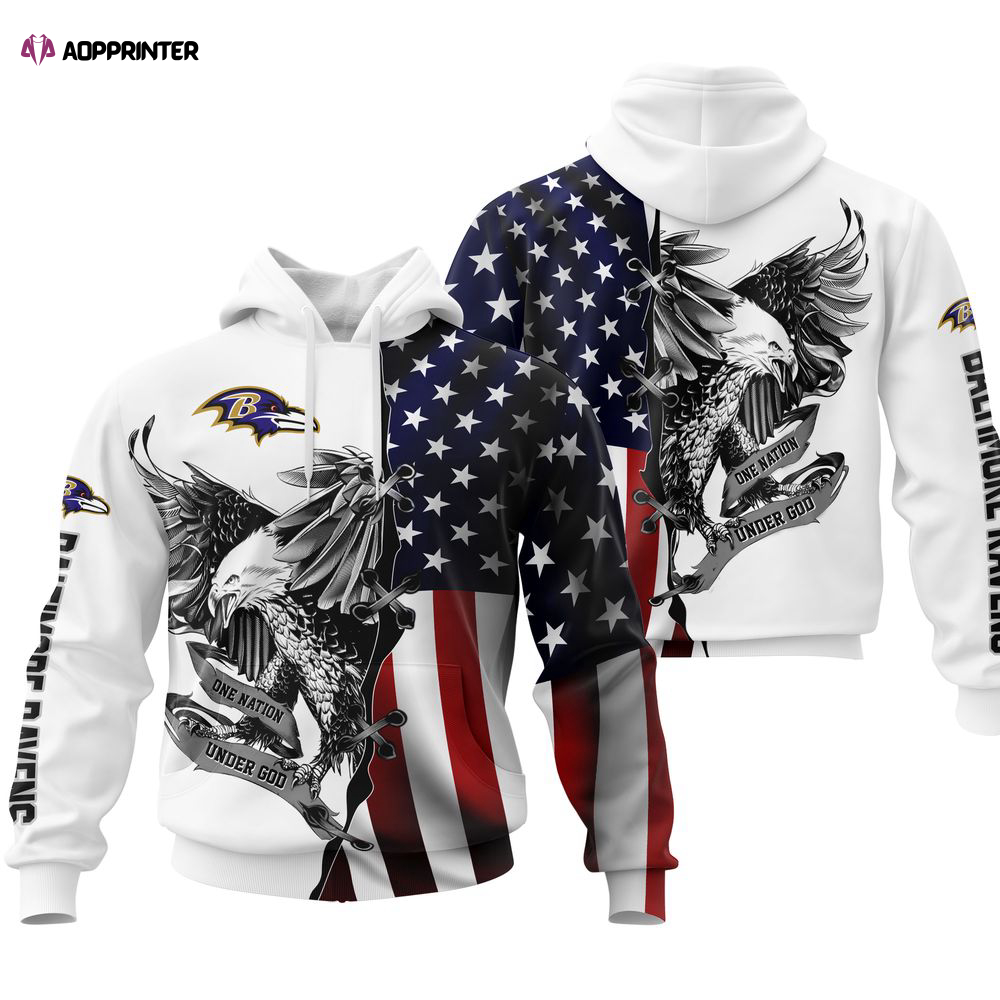 Baltimore Ravens USA Flag Eagle Hoodie, For Men And Women