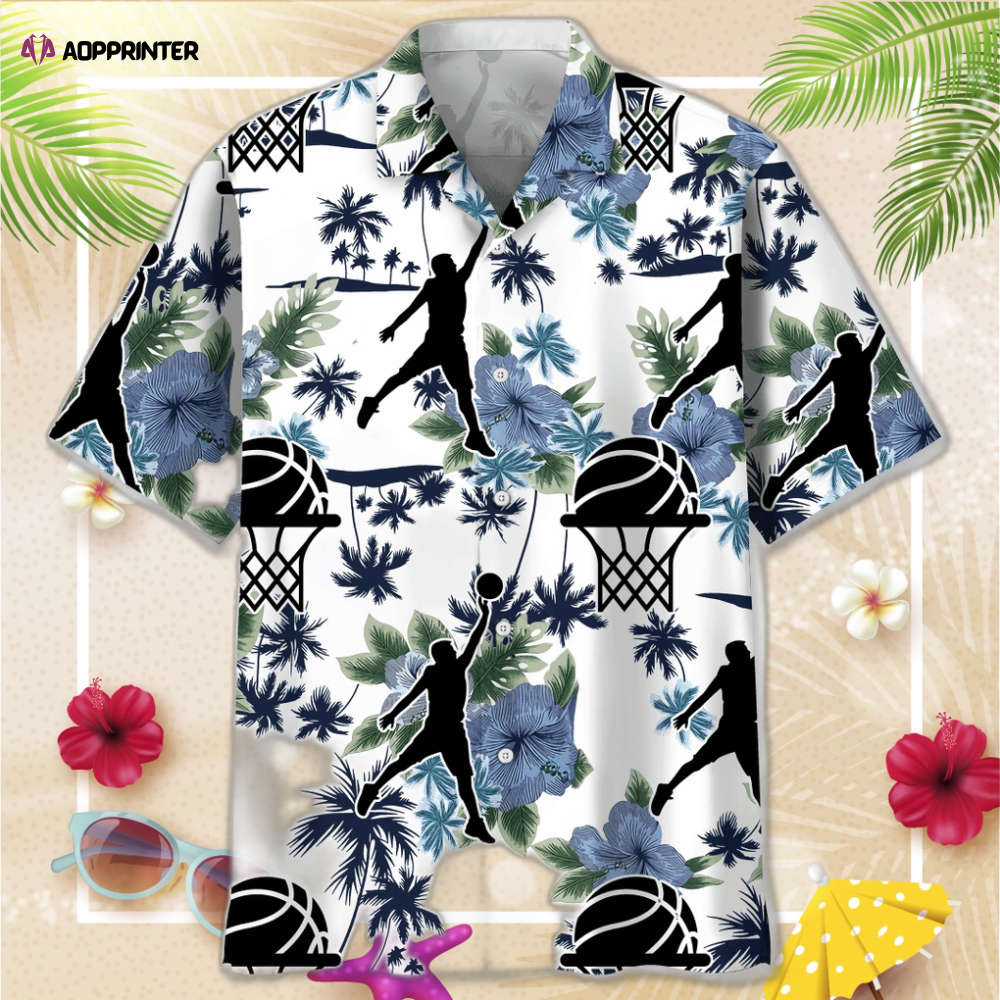 Basketball White Nature Hawaiian Shirt, Gift For Men Women