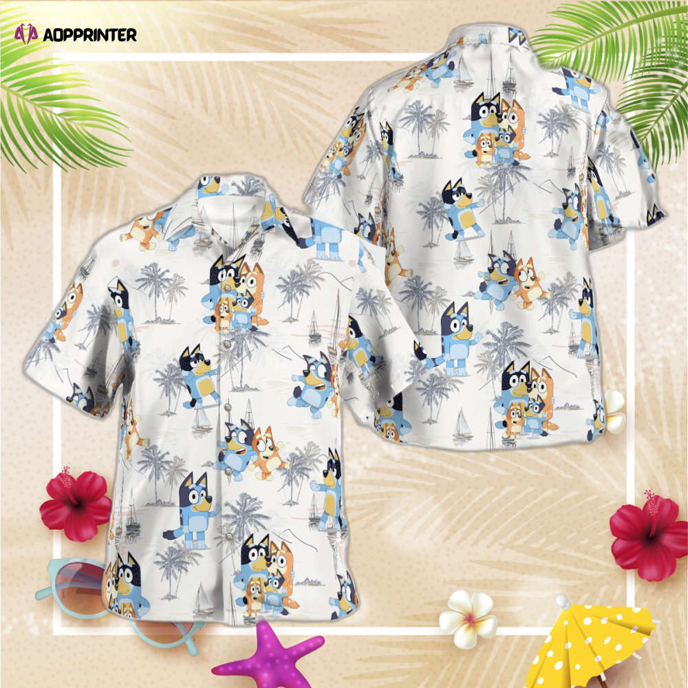Bluey Family Funny Family Hawaiian Shirt, Gift For Men Women