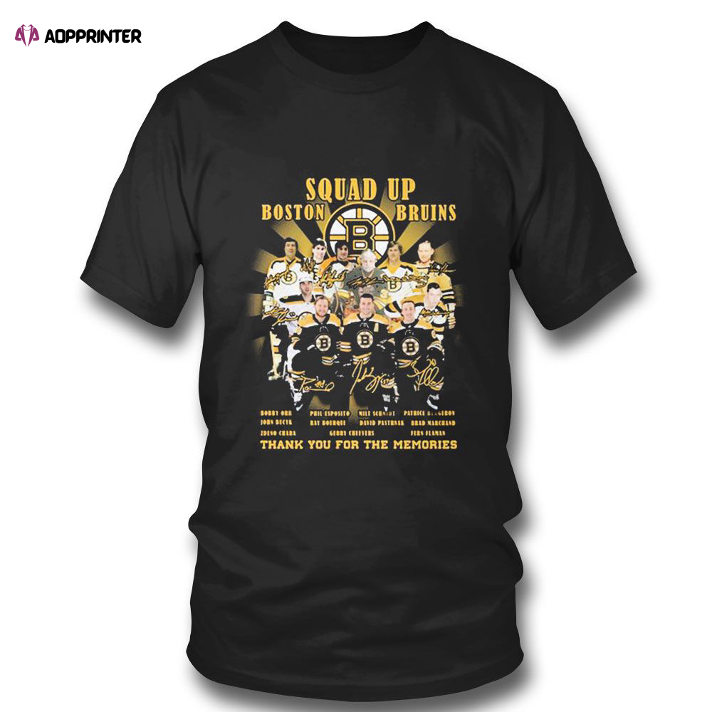 Boston Bruins Squad Up Thank You For The Memories Name Players T-shirt For Fans