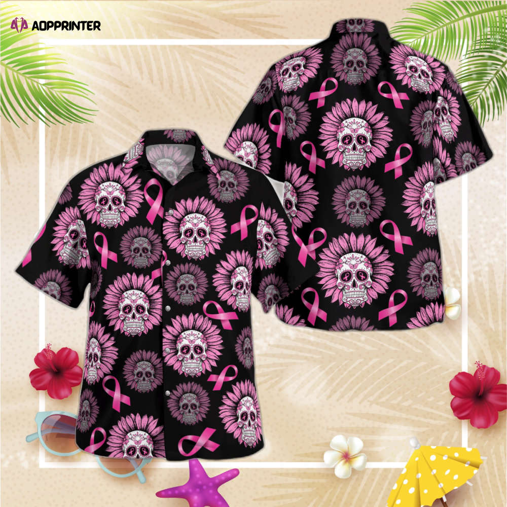 Breast Cancer Awareness Sunflowers Hawaiian Shirt, Gift For Men Women