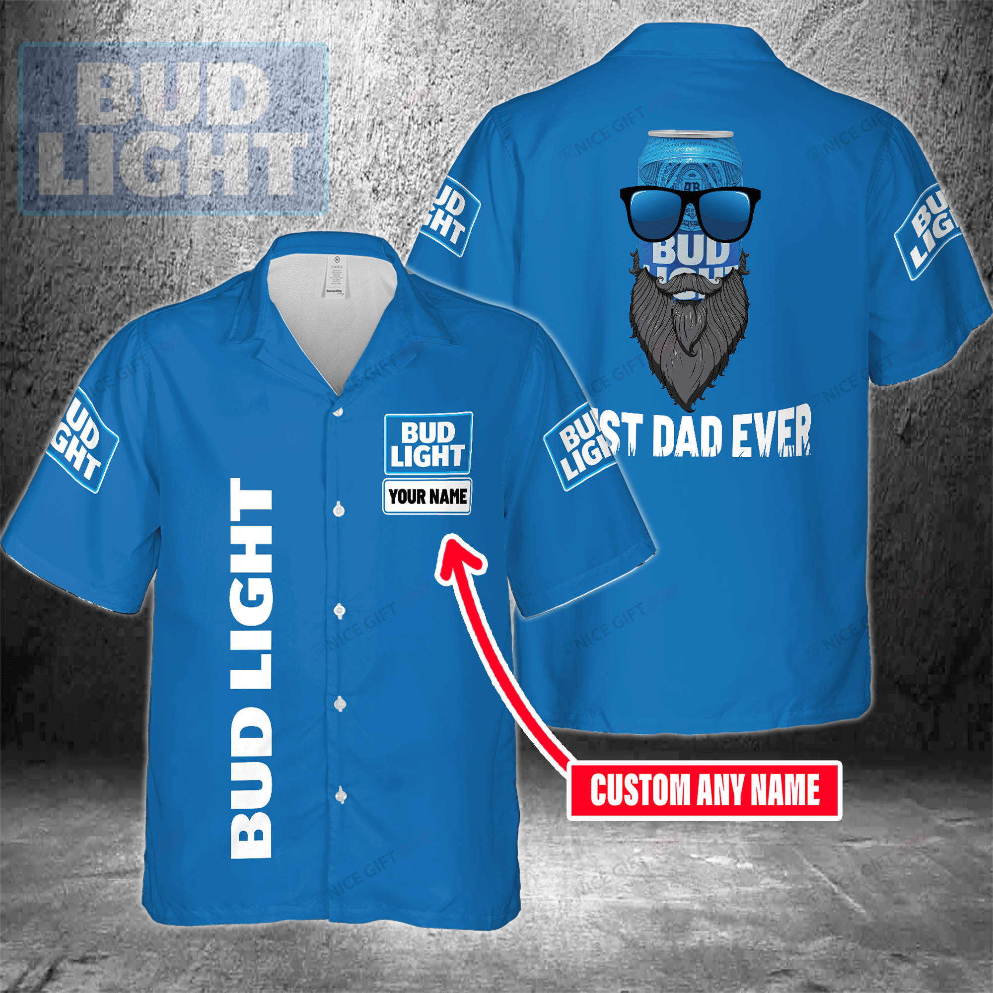 Bud Light Custom Name Best Dad Ever  Hawaiian Shirt For Men And Women