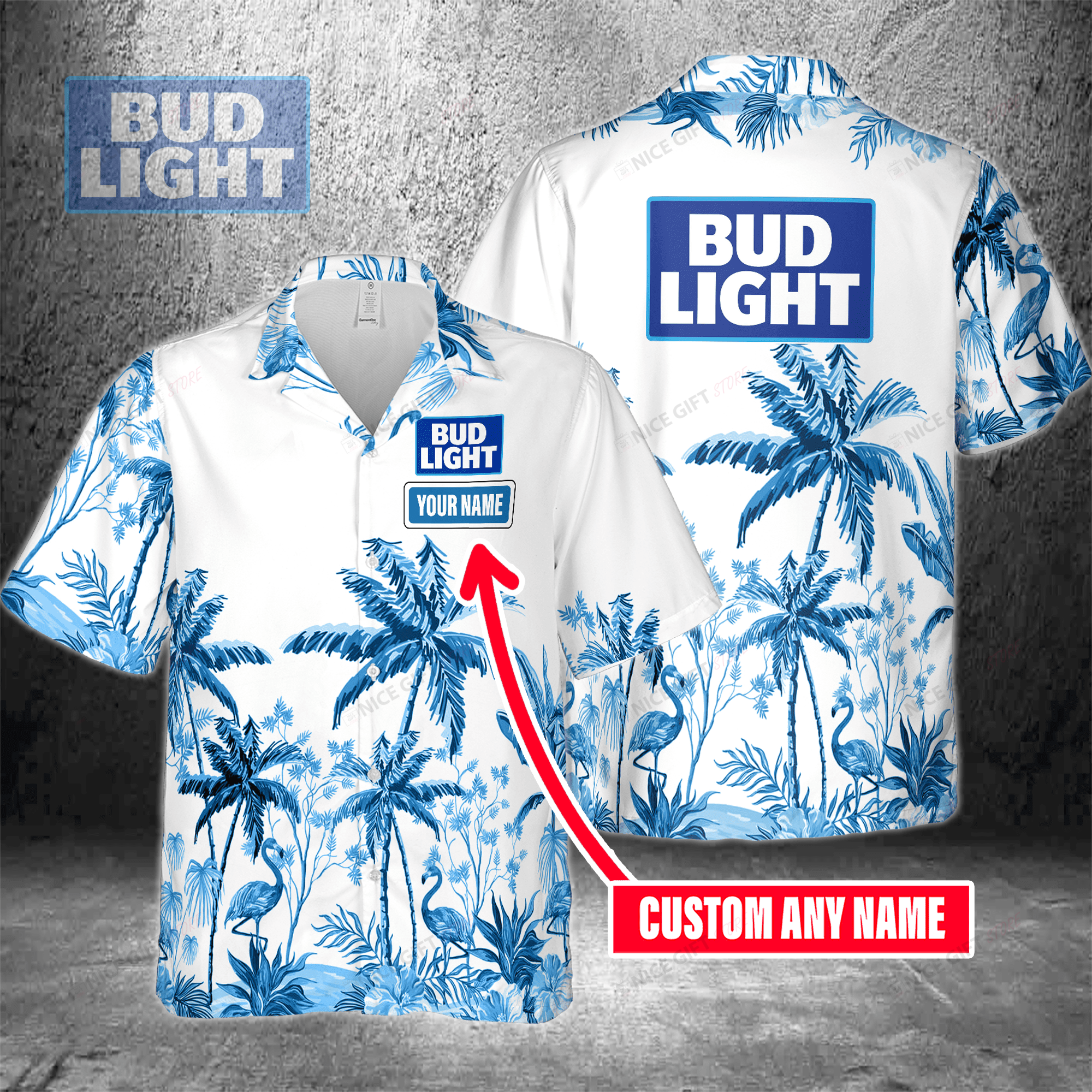 Bud Light Custom Name  Hawaiian Shirt For Men And Women
