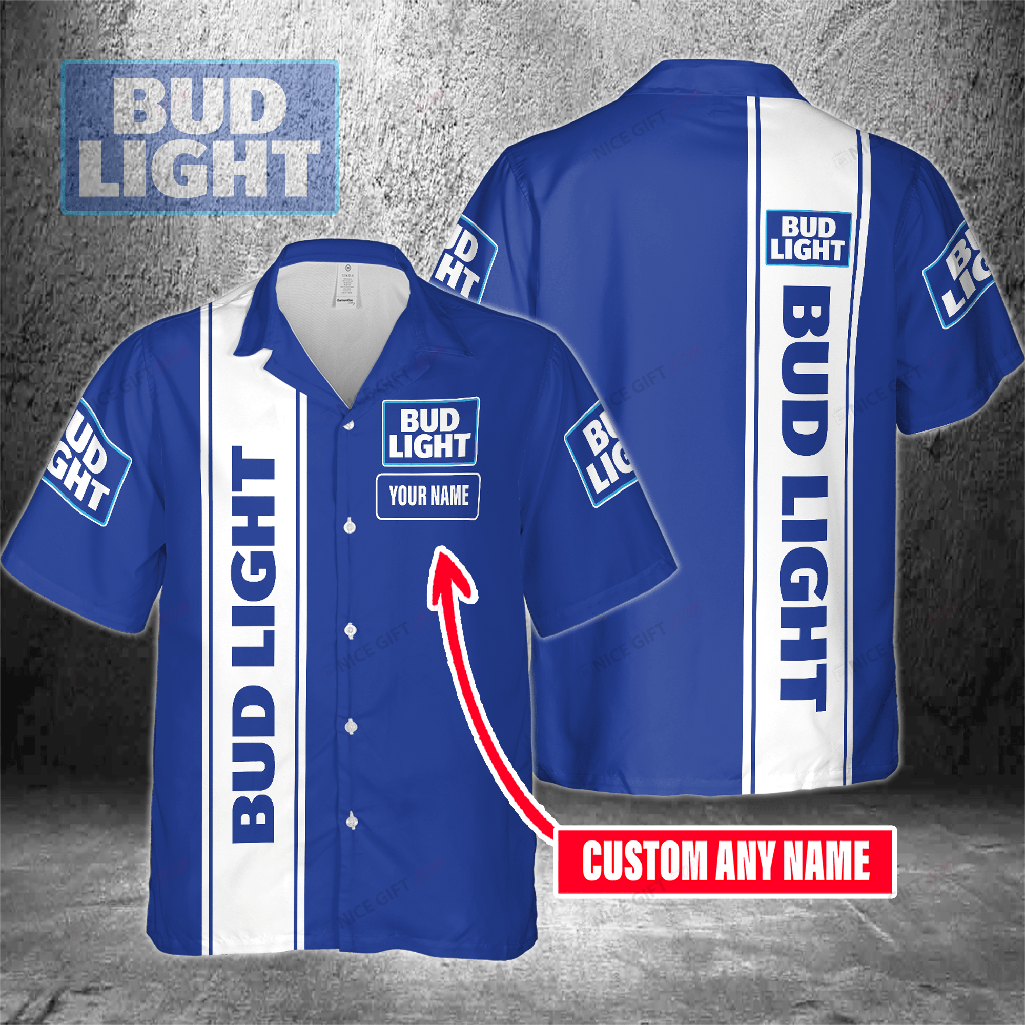 Bud Light Custom Name  Hawaiian Shirt For Men And Women