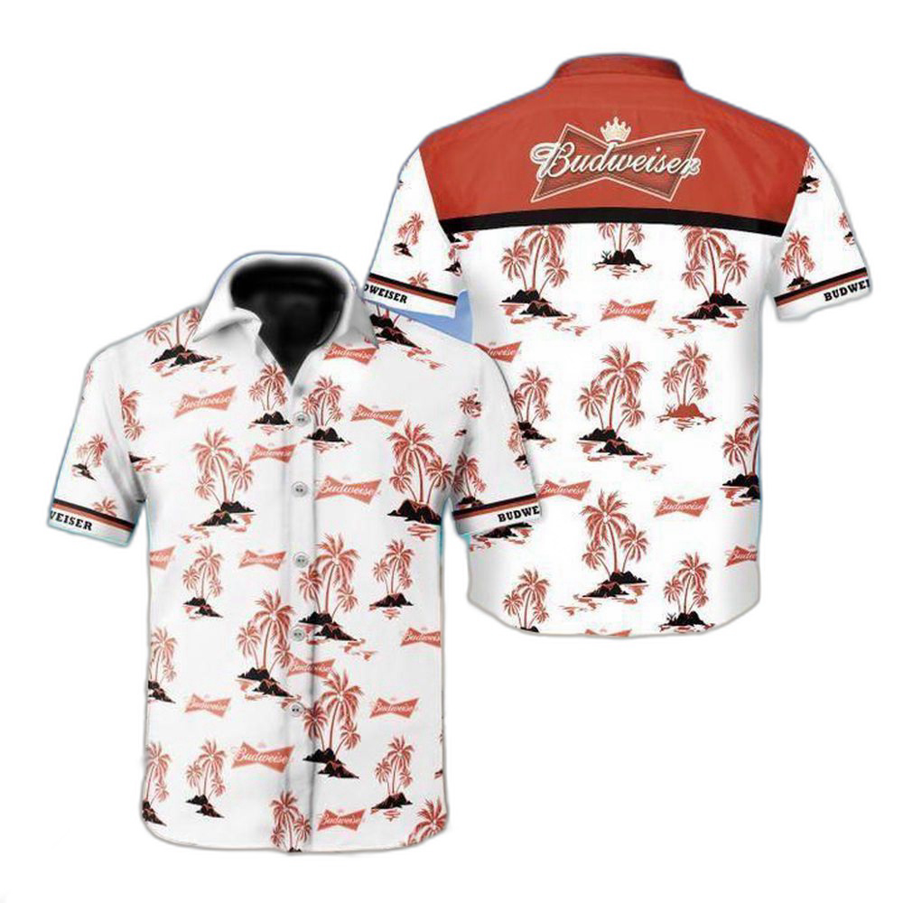 Budweiser Beer Floral Hawaiian Shirt For Men Women