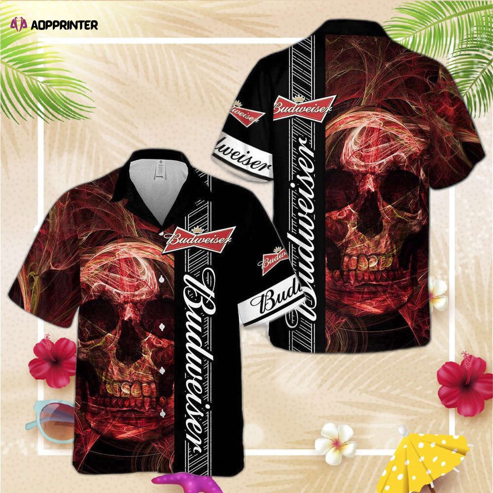 Budweiser Beer Skull Hawaiian Shirt For Men And Women