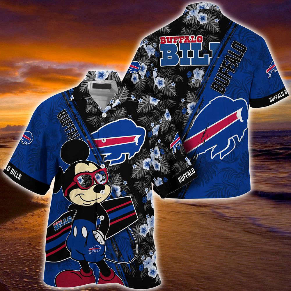 Buffalo Bills NFL-Summer Hawaii Shirt Mickey And Floral Pattern For Sports Fans