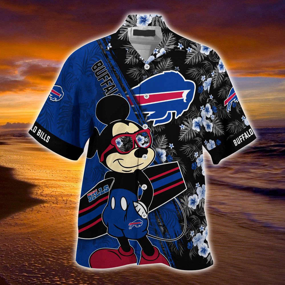 Buffalo Bills NFL-Summer Hawaii Shirt Mickey And Floral Pattern For Sports Fans