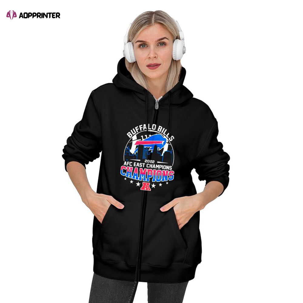 Buffalo Bills Wins Champions 2023 AFC East Championship Zip Hoodie, Gift For Men And Women