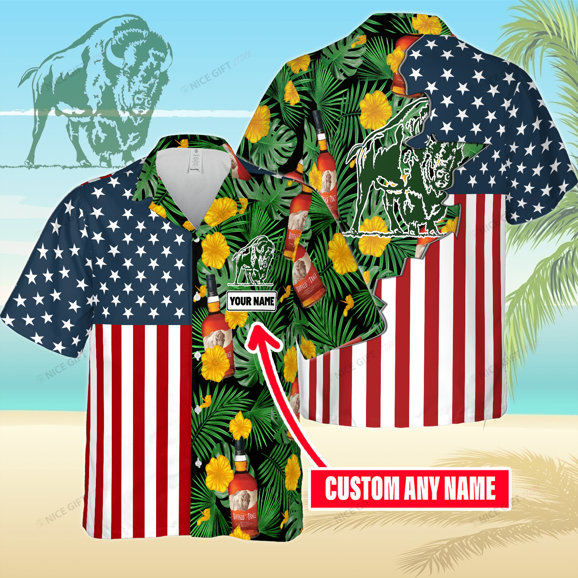 Buffalo Trace Custom Name Hawaiian Shirt For Men And Women