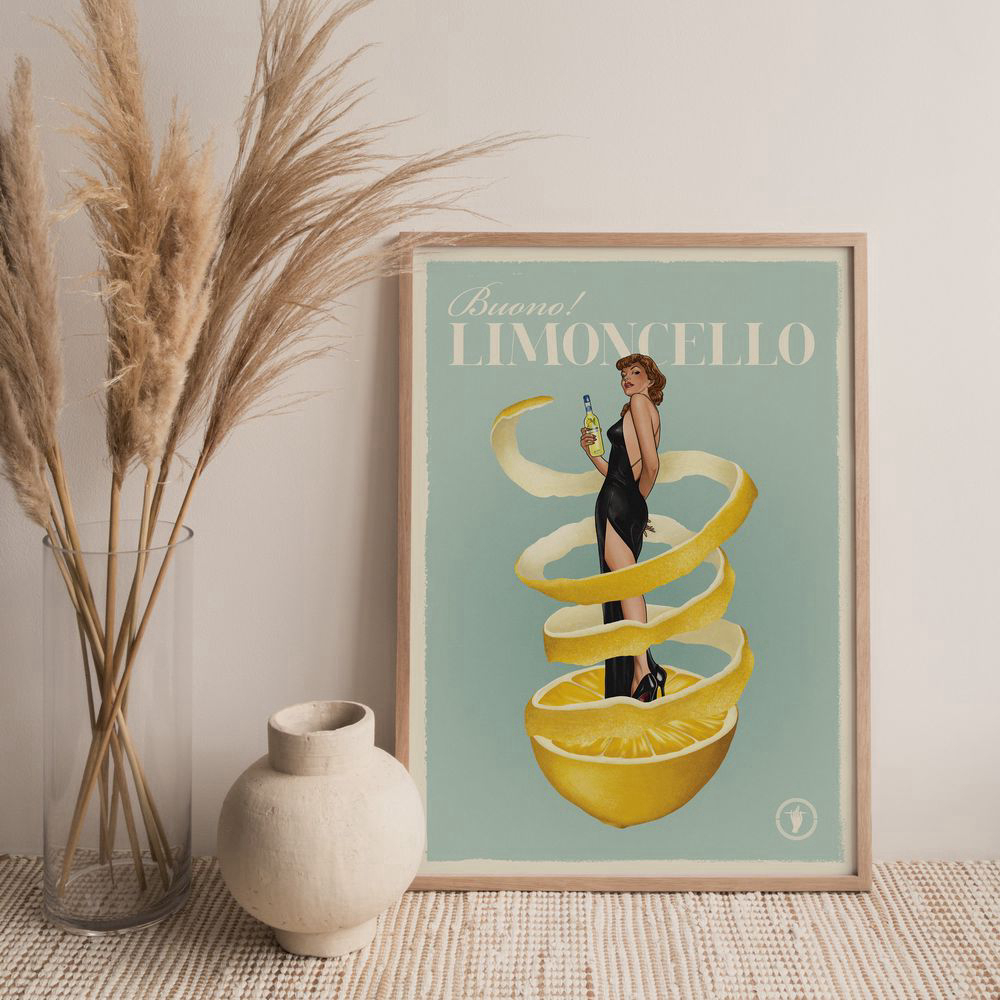 BUONO! Limoncello – lemon, Retro Poster – Gift For Home Decoration