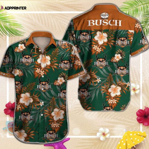 Busch Beer Trophy Can Floral Hawaiian Shirt Summer Shirt For Men Women